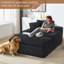 Chaise longue rembourrée 67 po avec coussin supérieur amovible-1094539831
