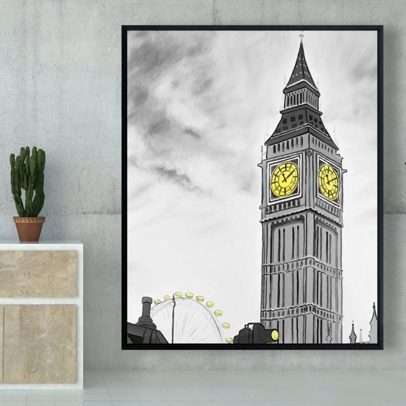 «Outline Of Big Ben In London» sur toile
