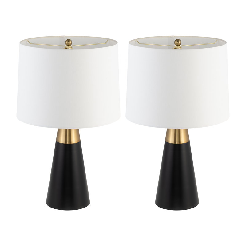Lampes de table en métal H 24 "en métal, Noir, Noir