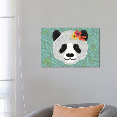 Tropical Panda 1 Piece Wrapped Canvas Painting