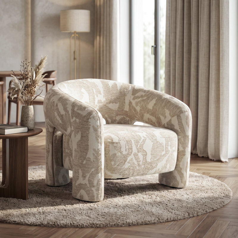 Fauteuil d'appoint Premier Orba à dossier enveloppant rembourré, Umber Brown