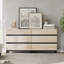 Ensemble de meubles de chambre à coucher 3 pièces, commode 63 po à 6 tiroirs, table de chevet à 2 tiroirs, table d'appoint pour chambre à coucher, ensemble de mobilier de chambre à coucher-109072363