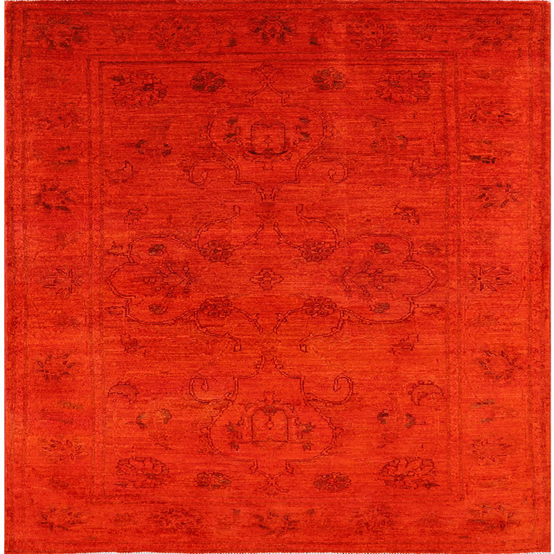 Tapis de style oriental rouge, Carré 3 pi