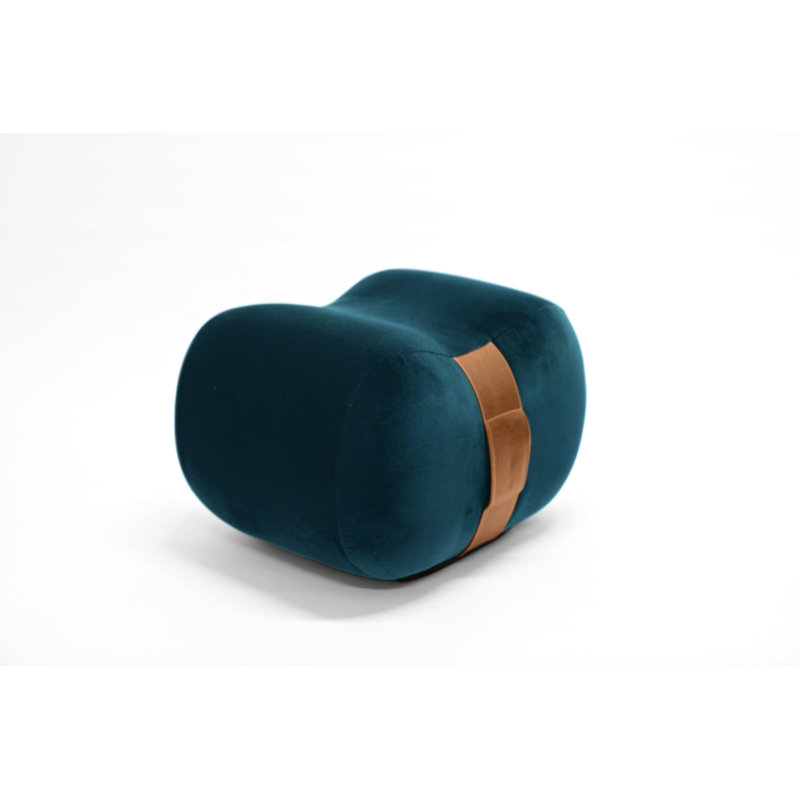 Milo Velvet Ottoman, Ming/Chesterfield Velvet