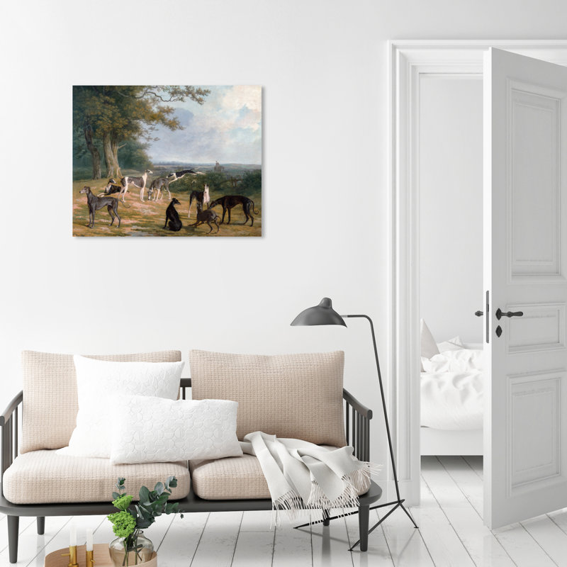 Reproduction d'art, "Chiens et chiots" par Oliver Gal, Toile tendue, H 24 po x l 28 po x P 1,5 po