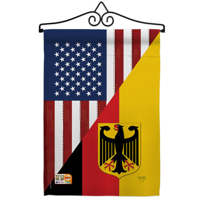 Ensemble de drapeaux décoratifs en polyester à 2 faces american german friendship impressions