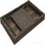 Table pliante, osier portatif, brun