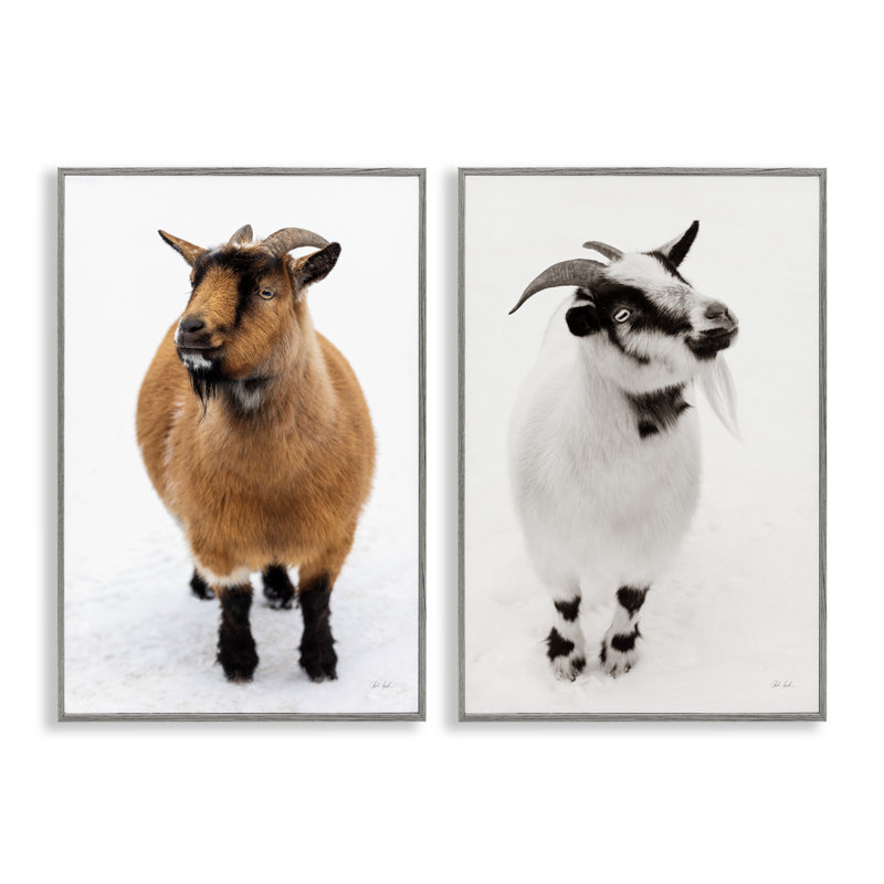 «Two Little Goats», ensemble de 2 giclées encadrées, design par Deborah Revell, H 30 po x l 40 po