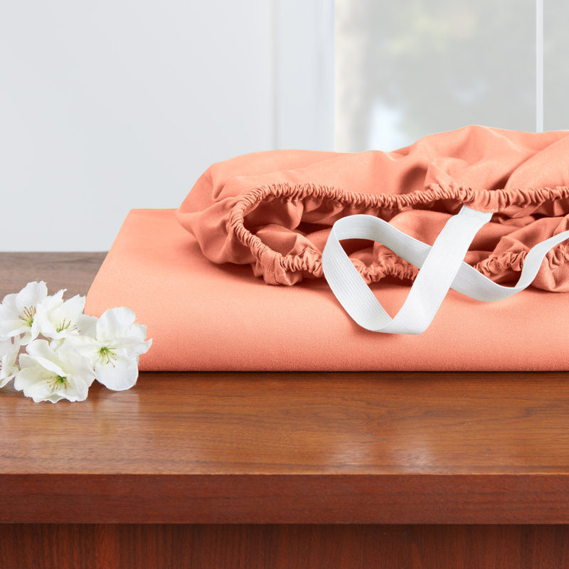 Microfiber Sheet Set, Twin Sheet Set with 1 Pillowcase, Misty Rose