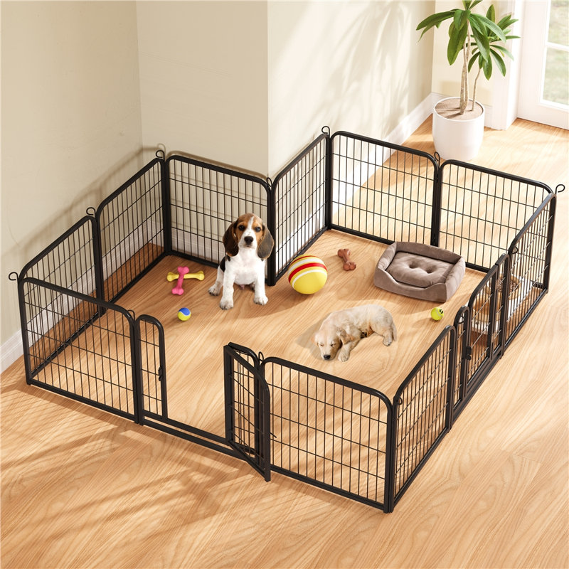 Panel Metal Exercise Pen With Door, 24" H x 24" W x 0.6" D