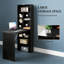 Bureau d'ordinateur mural escamotable, bureau convertible avec bibliothèque, tableau noir et rangement, bureau noir peu encombrant pour les petits espaces