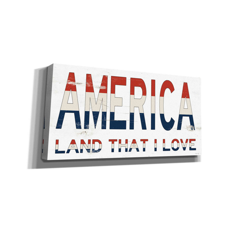 «America - Land That I Love» par Cindy Jacobs, art mural sur toile, H 30 po x l 60 po x P 1,5 po