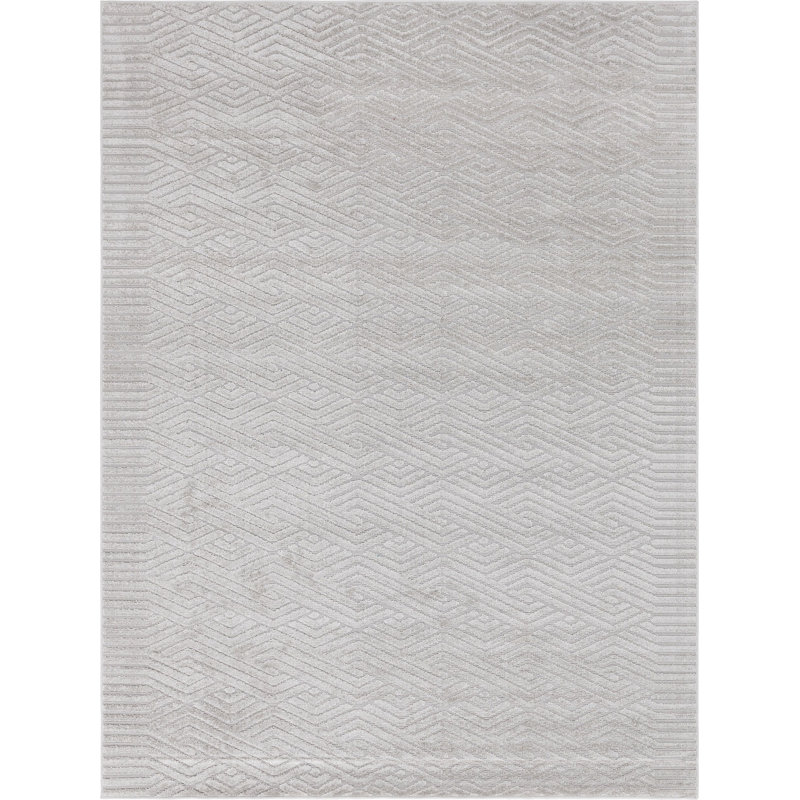 Outdoor Claudia Area Rug Silver Color, Rectangle 9' x 12'