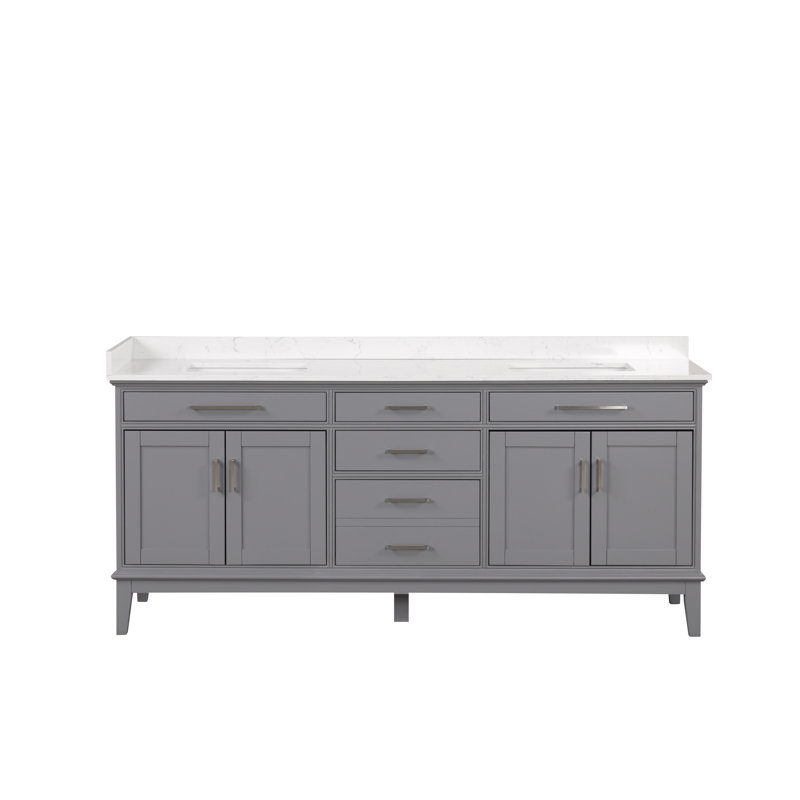 Double Sink Bathroom Vanity-Gray