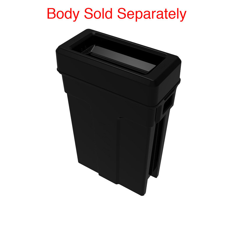 Slimline Rectangular Trash Can Lid With Swing Door - Black