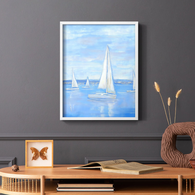 NAUTICAL Series CLVI - reproduction encadrée de qualité supérieure - prête à être accrochée - aucun clou requis, Blanc