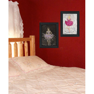 «Red Ballerina Dancers», art mural encadré rouge pour le salon, reproduction d'art mural pour la maison, art mural de chambre à coucher par Roey Ebert