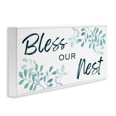 Stupell Industries Bless Our Nest With Herbs Giclee Art, Design By Marcus Prime In Coastal White Framed Giclee