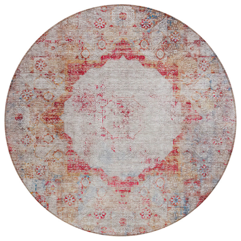 Tapis oriental rond 8 po gris