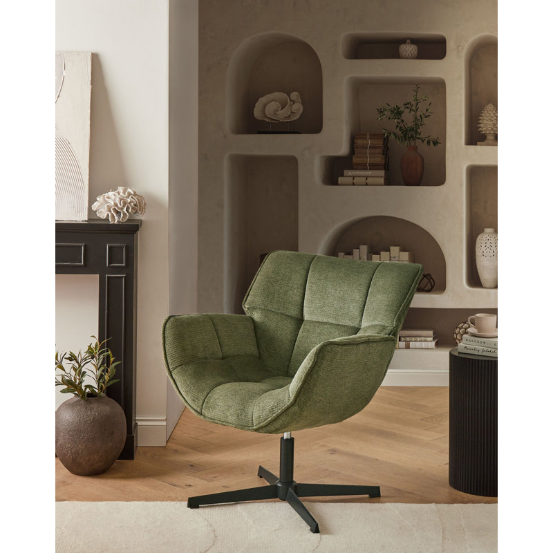 Swivel Armchair AUMA Fabric, Green