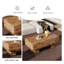 Table basse rectangulaire moderne en bois - Centre de table rustique en panneau de fibres à densité moyenne