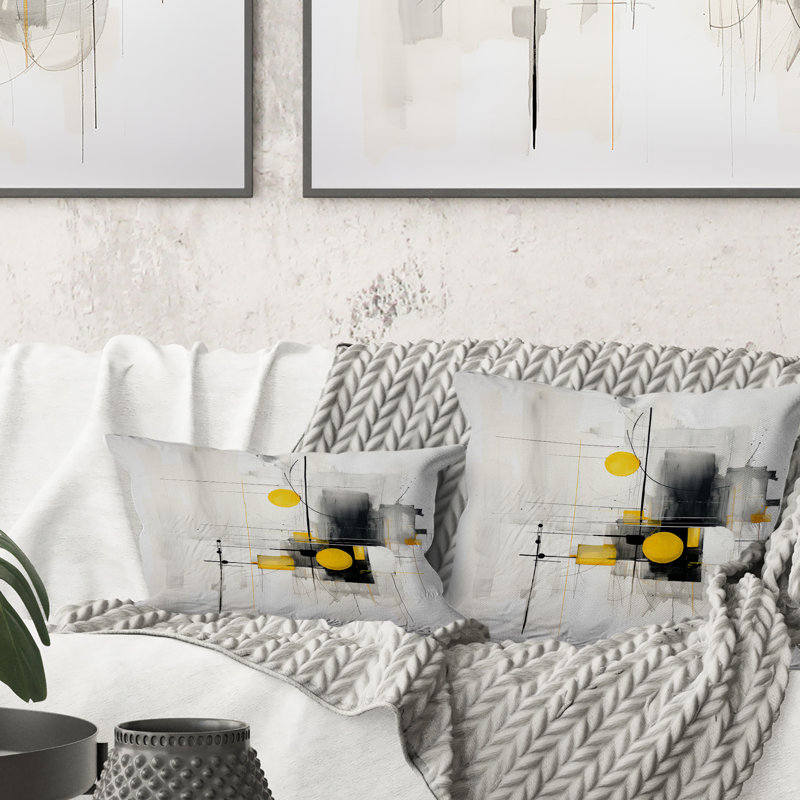 Coussin décoratif gris minimalisme jaune pureté de forme IV