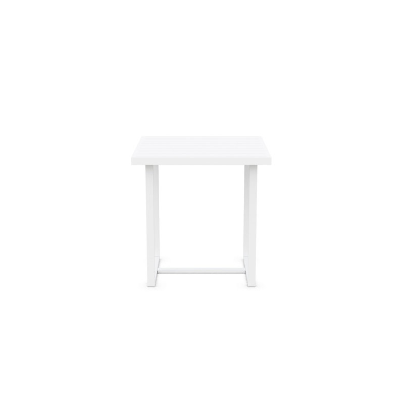 Pavia Power Coated Aluminum Bar Table, Matte White, 35.23" W x 35.23" L x  42.13" H