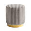 Tabouret Zelda avec base en acier doré et tissu cannelé gris-130968790