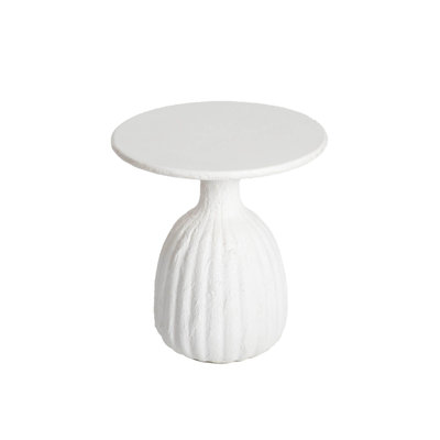 Sunday Concrete Side Table, Low, White