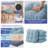 Set of 4 Tufted Dining Chair Cushions 16.5"x16.5"x3.5" with Ties & Non-Slip Backing, Light Blue-600514695-600514693