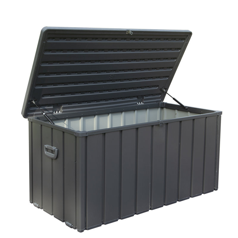 120 Gallon Dark Gray Patio - Waterproof Storage For Pillows & Beach Towels Deck Bin Pool Accessories