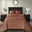 Courtepointe réversible 3 pièces en argile rouge très grand / très grand - mélange de literie été et chaleur, courtepointe, rembourrage en coton prélavé, 2 taies décoratives, literie polyvalente lavable à la machine, bourre, assorti
