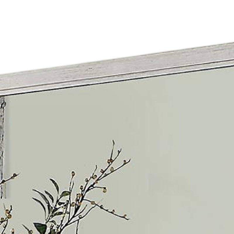 Miroir de commode Varos, bois massif blanc, cadre carré élégant de 38 pouces