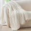 Jeté pour canapé - couverture blanche douce et chaude 300GSM, couvertures rayées décoratives et personnalisables pour femmes, hommes, 50 po x 60 po