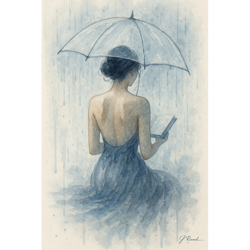 «Blue Solitude», art mural sur toile tendue, H 24 po x l 16 po