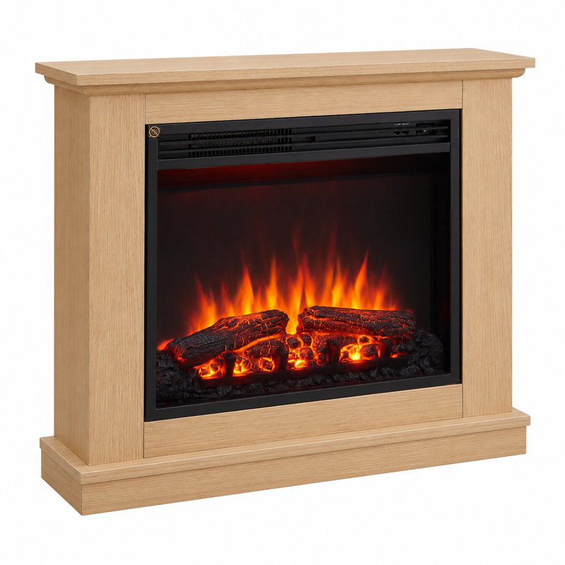 FLAMME Ashbourne Electric Fireplace with surround with 2kW Fireplace Heater Multiple Colours Available, Natual Oak
