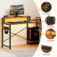 L-Shaped  Computer Desk with Built-In Electrical Outlet-311864647