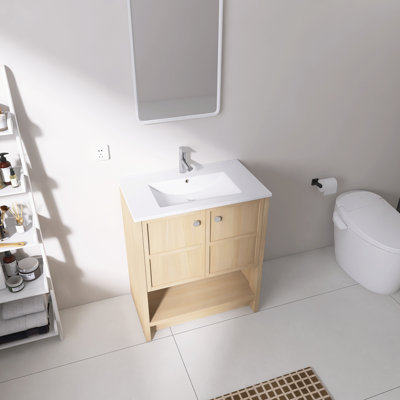 Kilnwick 30" Freestanding Single Bathroom Vanity With Ceramic Sink