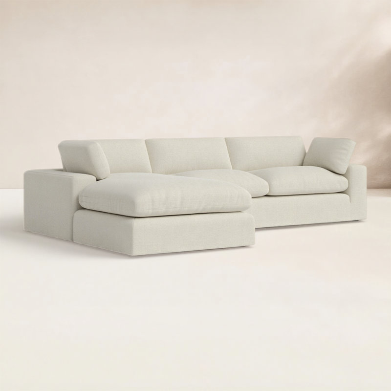 Asher 2-Piece Upholstered Chaise Sectional, Effie Linen Performance Linen, Left Hand Facing