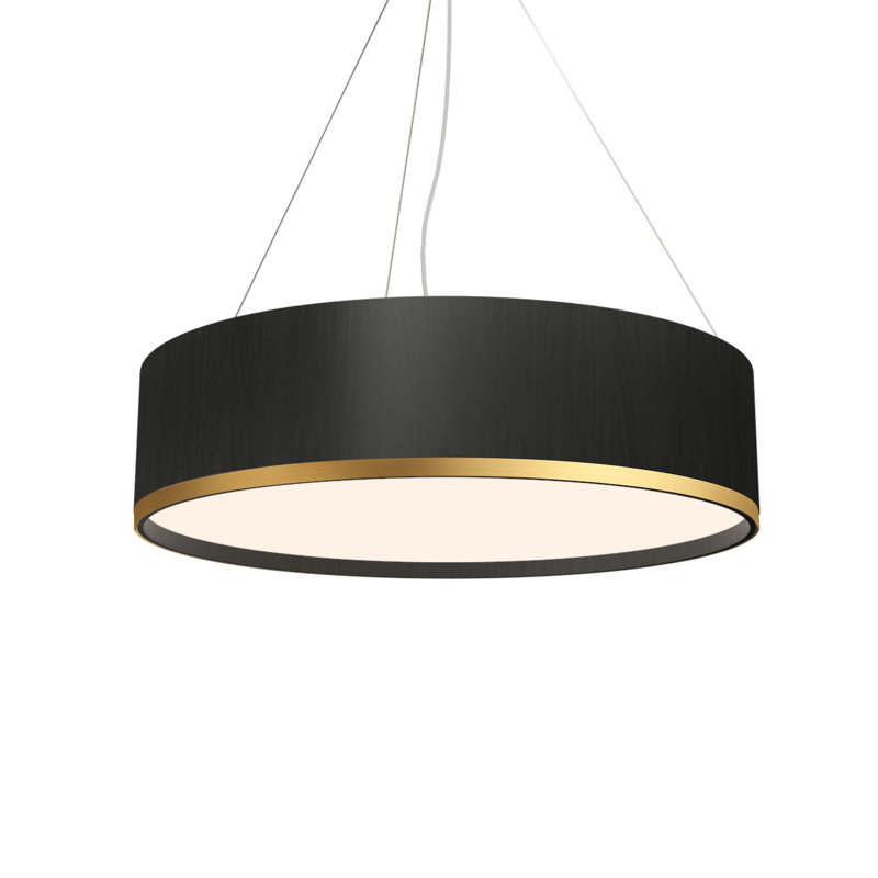 Pendant Accord Cylindrical, 7.48" H x 23.62" W x 23.62" D, Charcoal