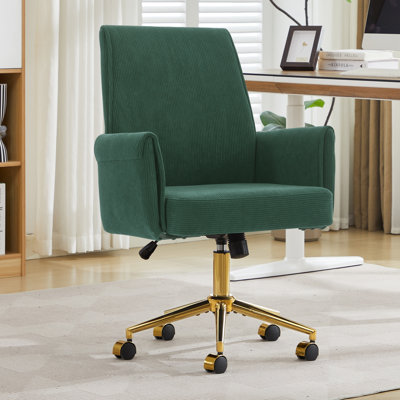 Chaise de bureau relevable à dossier moyen avec tissu rayé et conception ergonomique pour travailler, étudier ou se détendre confortablement