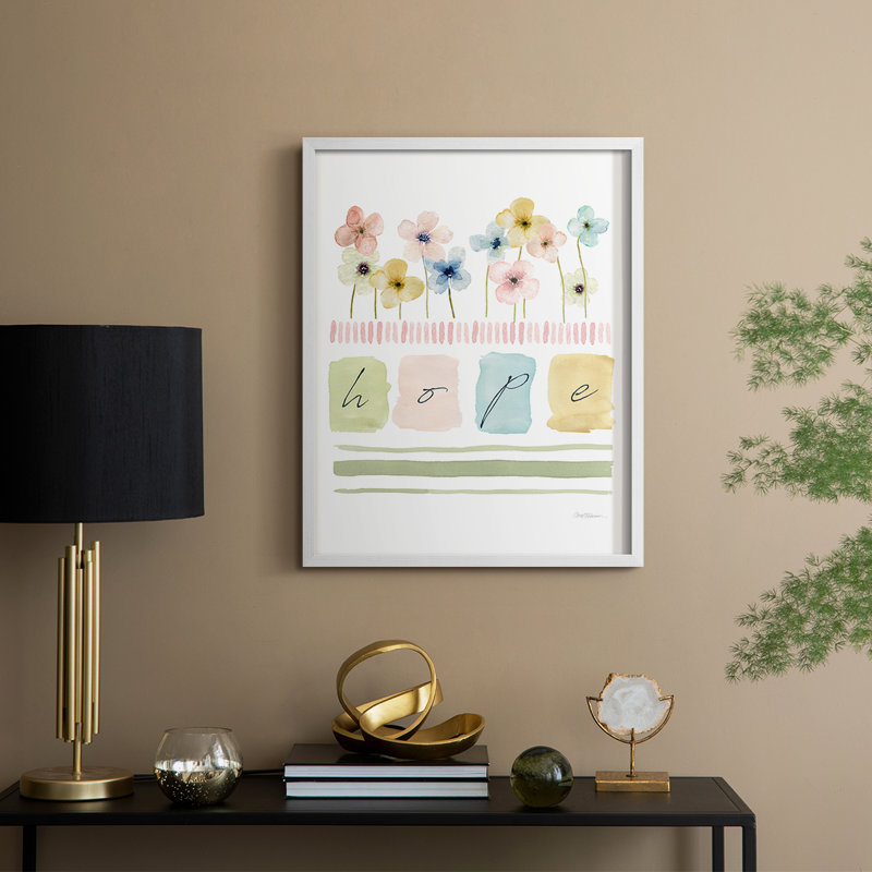 Hope Framed Print - Solid Wood, 15" H x 12" W, White