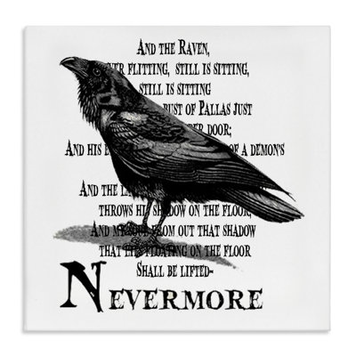 Black Crow Raven Creepy Halloween Text Quote Black Framed Giclee Texturized Art By Lettered And Lined