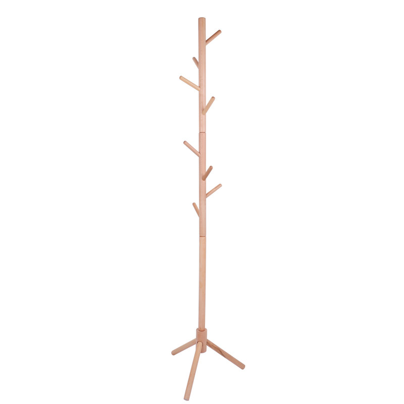 Freestanding 8 - Hook Coat Rack, Burlywood