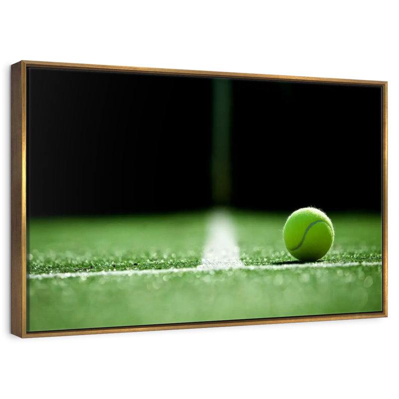 Ligne de tennis, Cadre flottant doré, 25 po x 17 po