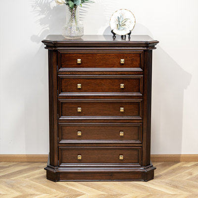 Nut-brown Solid Wood Accent Cabinet