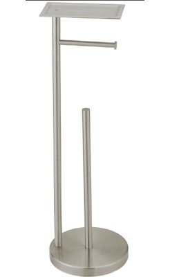 Freestanding Toilet Paper Holder with Shelf and Reserve