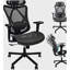 Chaise de bureau en filet, chaises de bureau ergonomiques avec roulettes, support lombaire réglable, accoudoirs, chaise de bureau à haut dossier inclinable avec roulette silencieuse pour le bureau, la maison et les jeux