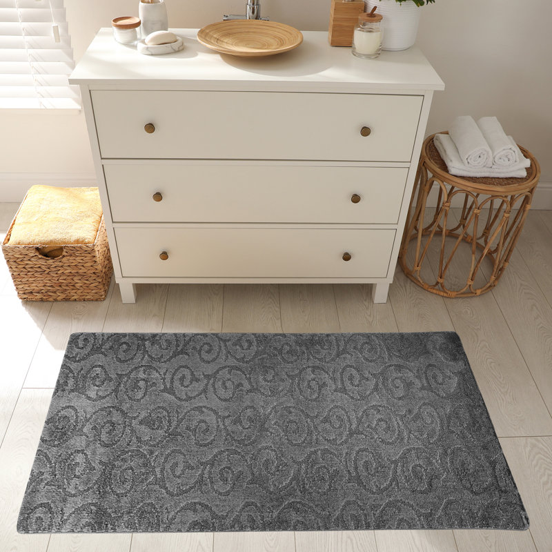 Tapis de cuisine Design, Rectangle 2 pi 8 po x 5 pi 4 po, Gris foncé