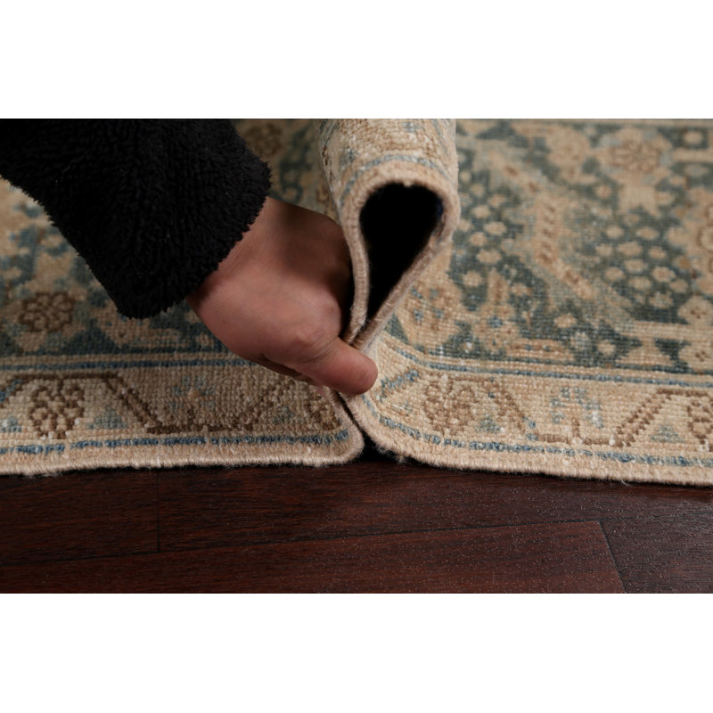 Tapis décoratif en laine de conception unique 8 pi 3 po x 8 pi 5 po noué à la main